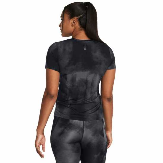 Under Armour Дамско Горнище За Бягане Armour Ua Launch Elite Printed Ss Running Top Womens Black Дамски дрехи за бягане