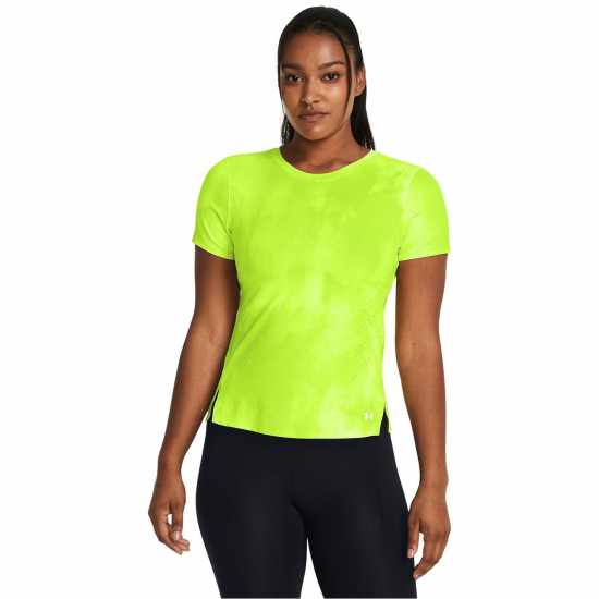 Дамски дрехи за бягане Under Armour Дамско Горнище За Бягане Armour Ua Launch Elite Printed Ss Running Top Womens Yellow Under Armour Дамско Горнище За Бягане Armour Ua Launch Elite Printed Ss Running Top Womens Yellow Дамски дрехи за бягане