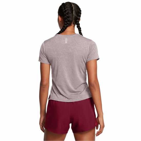 Under Armour Дамско Горнище За Бягане Armour Ua Launch Camo Shortsleeve Running Top Womens Grey Дамски тениски и фланелки