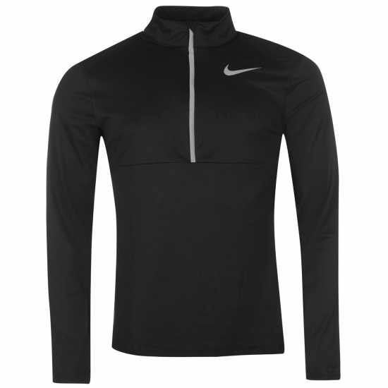 Nike Мъжко Горнище За Бягане Half Zip Core Long Sleeve Running Top Mens Черно Мъжки горнища с цип