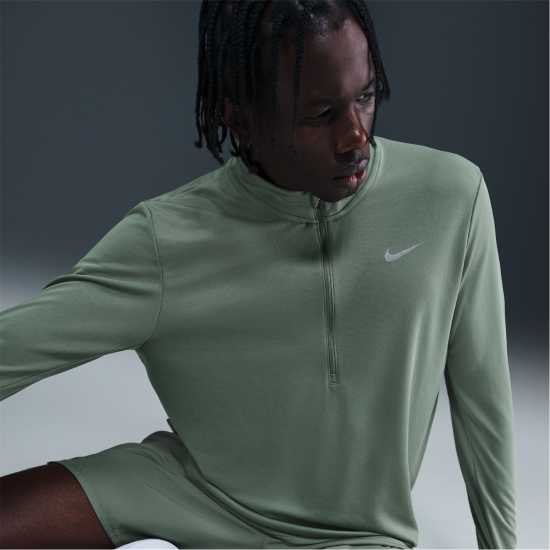 Nike Мъжко Горнище За Бягане Half Zip Core Long Sleeve Running Top Mens Clay Green Мъжки горнища с цип