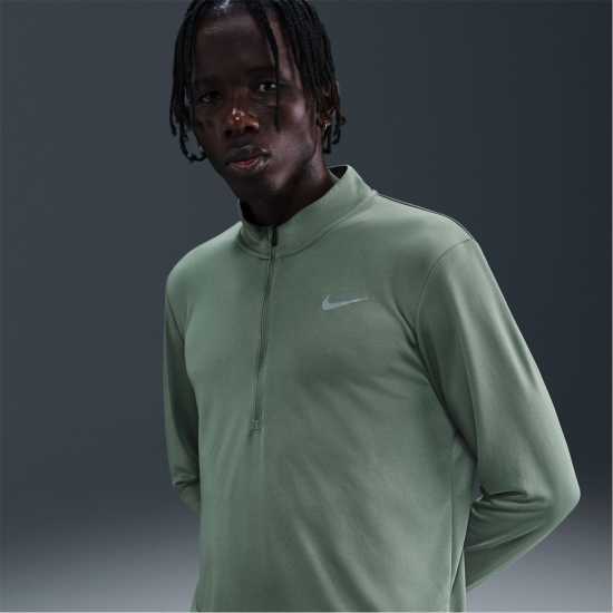 Nike Мъжко Горнище За Бягане Half Zip Core Long Sleeve Running Top Mens Clay Green Мъжки горнища с цип