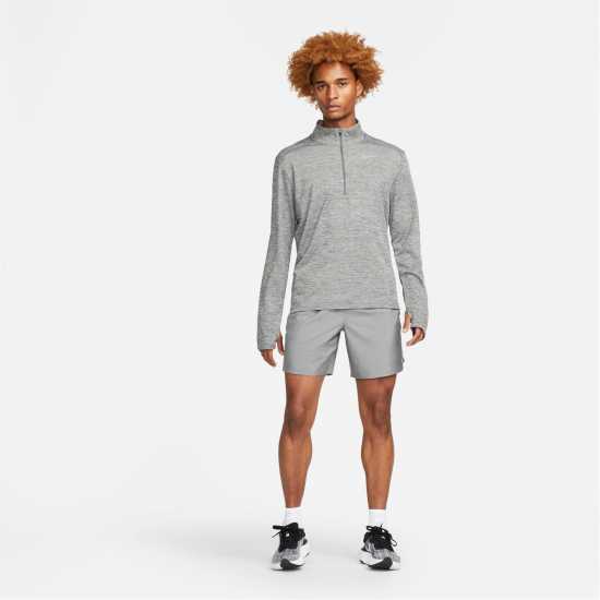 Nike Мъжко Горнище За Бягане Half Zip Core Long Sleeve Running Top Mens Iron Grey Мъжко облекло за едри хора