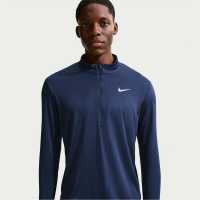 Nike Мъжко Горнище За Бягане Half Zip Core Long Sleeve Running Top Mens Midnight Navy 