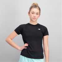 New Balance Impact Short Sleeve Run T-Shirt Womens Black (001) Атлетика