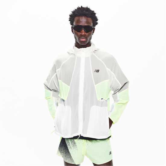 New Balance Nb Rc Athletics Jacket White/Grey/Grn 