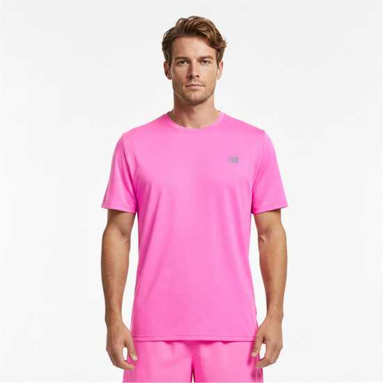 New Balance NB RC Essentials Running T-Shirt Mens Pink 