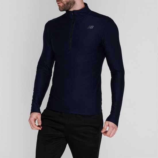 Мъжки горнища с цип Мъжко Горнище За Бягане New Balance Quarter Zip Running Top Mens Морска синьо Мъжко Горнище За Бягане New Balance Quarter Zip Running Top Mens Морска синьо Мъжки горнища с цип