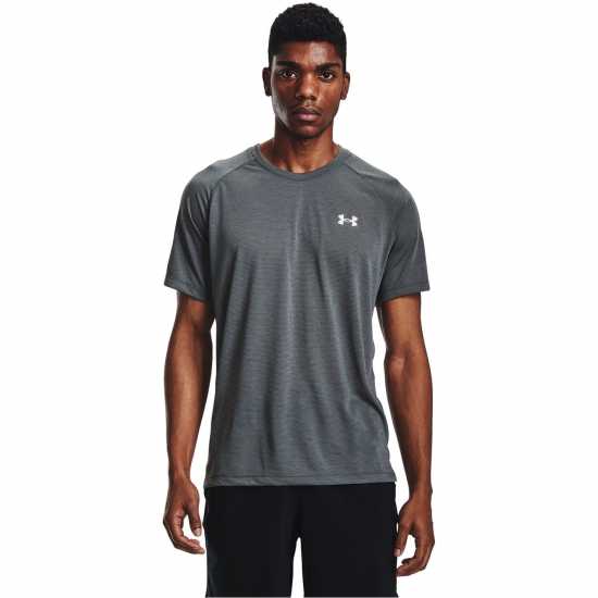Мъжки дрехи за бягане Under Armour Мъжка Риза Short Sleeve T-Shirt Mens Черно сиво Under Armour Мъжка Риза Short Sleeve T-Shirt Mens Черно сиво Мъжки дрехи за бягане