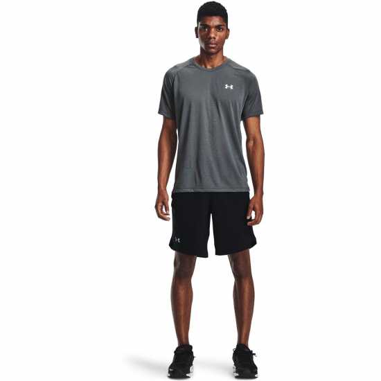Мъжки дрехи за бягане Under Armour Мъжка Риза Short Sleeve T-Shirt Mens Черно сиво Under Armour Мъжка Риза Short Sleeve T-Shirt Mens Черно сиво Мъжки дрехи за бягане