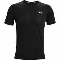 Under Armour Мъжка Риза Short Sleeve T-Shirt Mens Черно/Отражаващо Мъжки дрехи за бягане