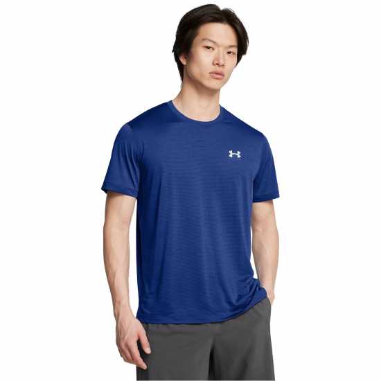 Under Armour Мъжка Риза Short Sleeve T-Shirt Mens Техническо синьо Мъжки дрехи за бягане