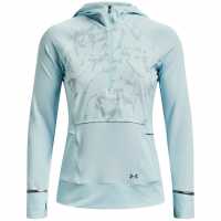 Under Armour Out Run The Cold Hz Womens Running Hoodie Fuse Teal Дамски горнища с цип