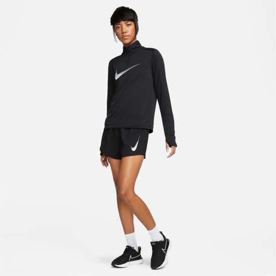 Nike Swoosh Women's Shorts Black Дамски клинове за фитнес