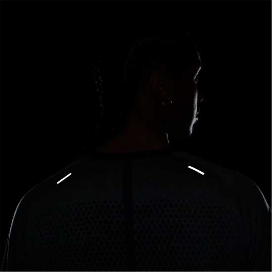Nike Мъжка Тениска За Бягане Dri-Fit Techknit Short Sleeve Running T Shirt Mens Black/Smoke Мъжки ризи