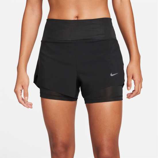 Nike Dri-FIT Swift Women's Mid-Rise 3 2-in-1 Shorts Черно 