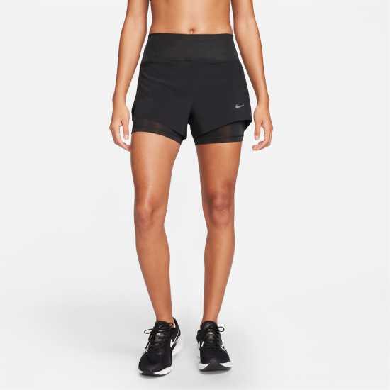 Nike Dri-FIT Swift Women's Mid-Rise 3 2-in-1 Shorts Черно 