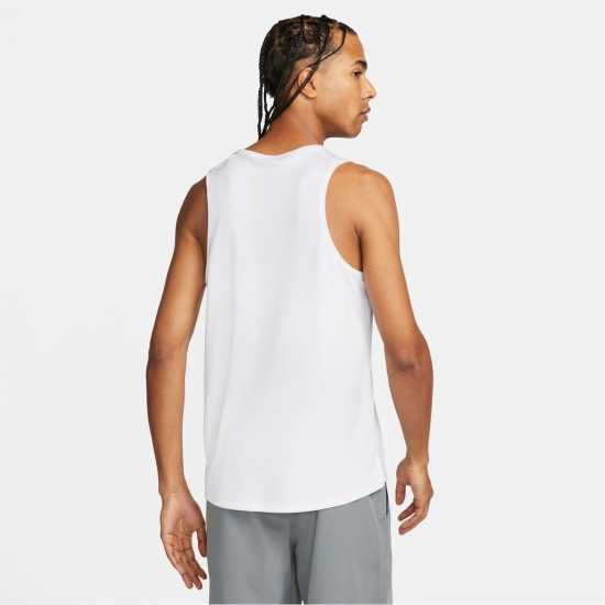 Nike Dri-FIT Miler Men's Running Tank Бяло/сребро Nike Dri-FIT Miler Men's Running Tank Бяло/сребро