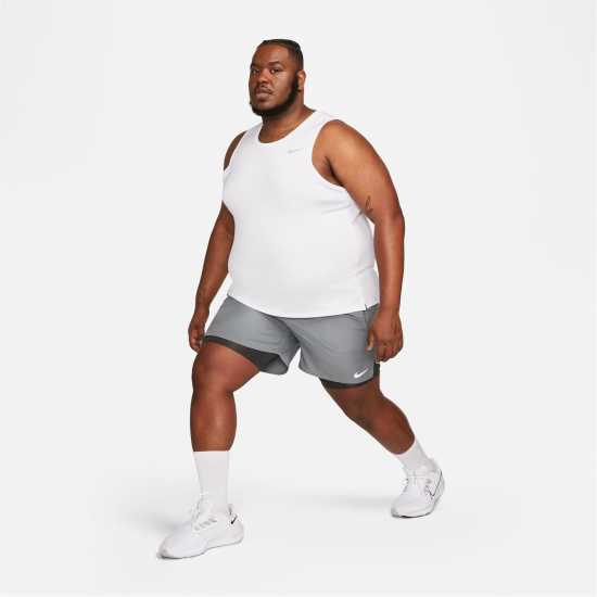 Nike Dri-FIT Miler Men's Running Tank Бяло/сребро Nike Dri-FIT Miler Men's Running Tank Бяло/сребро