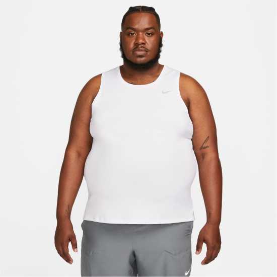 Nike Dri-FIT Miler Men's Running Tank Бяло/сребро Nike Dri-FIT Miler Men's Running Tank Бяло/сребро