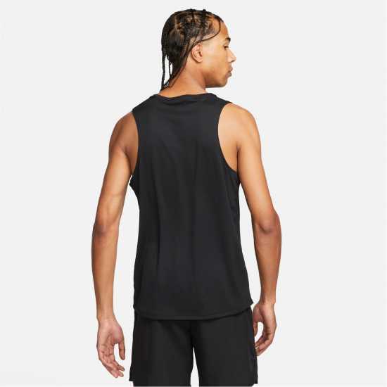 Nike Dri-FIT Miler Men's Running Tank Черно/сребро Мъжки дрехи за бягане