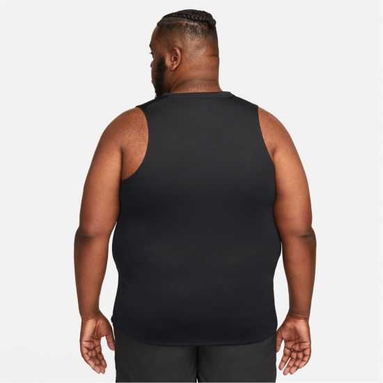 Nike Dri-FIT Miler Men's Running Tank Черно/сребро Мъжки дрехи за бягане