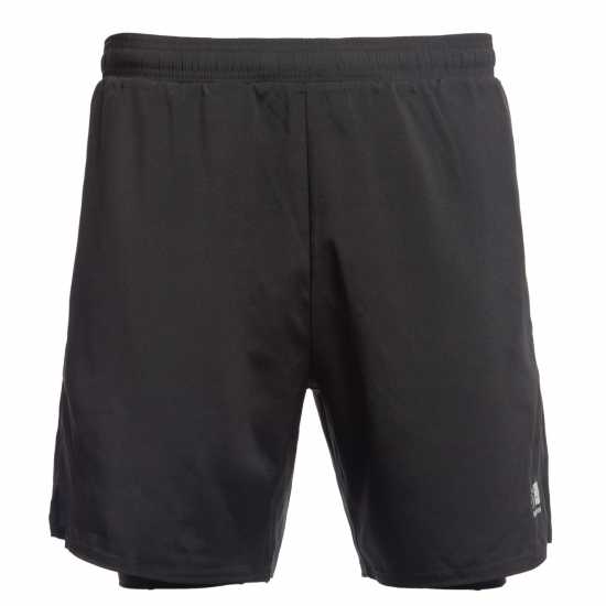 Мъжки Шорти За Бягане Karrimor 2 In 1 Running Shorts Mens Черно Мъжки къси панталони