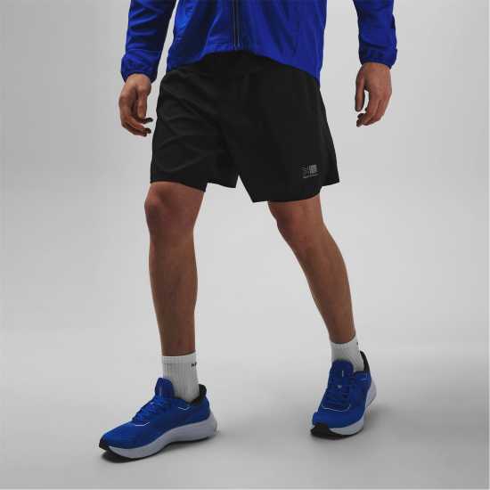 Мъжки Шорти За Бягане Karrimor 2 In 1 Running Shorts Mens Черно Мъжки къси панталони