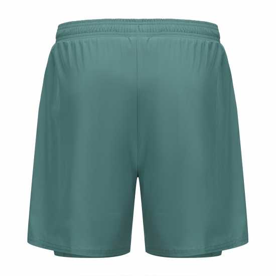 Мъжки Шорти За Бягане Karrimor 2 In 1 Running Shorts Mens Green Spruce Мъжки дрехи за бягане