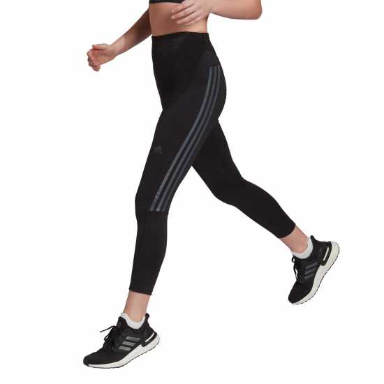 Adidas Run Icons 3 Stripe 7/8 Running Tights Womens  
