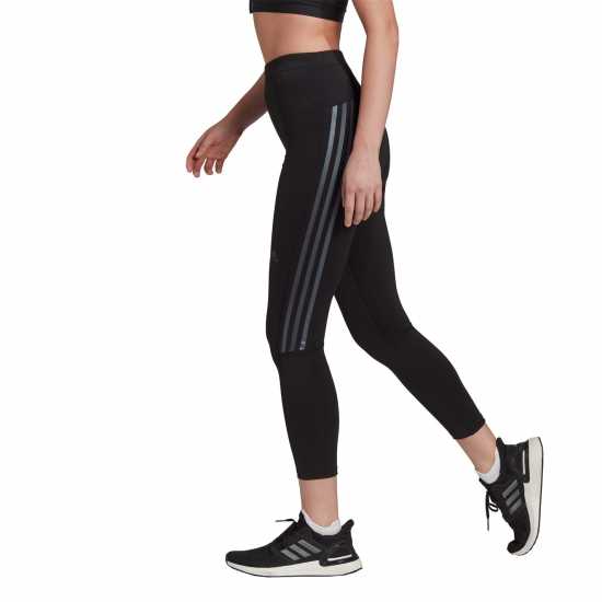 Adidas Run Icons 3 Stripe 7/8 Running Tights Womens  