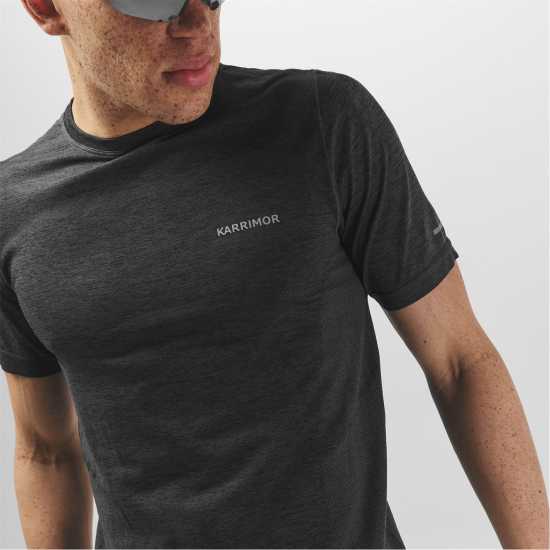 Мъжки дрехи за бягане Karrimor Мъжки Шорти За Бягане Xlite Mens Running Short Sleeve Top Черно марл Karrimor Мъжки Шорти За Бягане Xlite Mens Running Short Sleeve Top Черно марл Мъжки дрехи за бягане