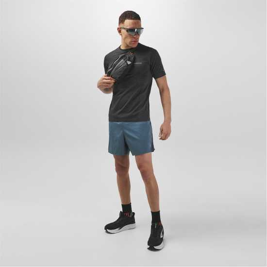Мъжки дрехи за бягане Karrimor Мъжки Шорти За Бягане Xlite Mens Running Short Sleeve Top Черно марл Karrimor Мъжки Шорти За Бягане Xlite Mens Running Short Sleeve Top Черно марл Мъжки дрехи за бягане