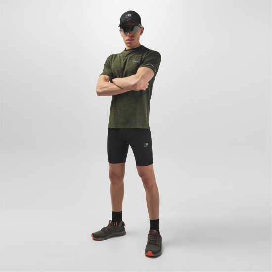 Karrimor Мъжки Шорти За Бягане Xlite Mens Running Short Sleeve Top Кахи Марл Мъжки дрехи за бягане