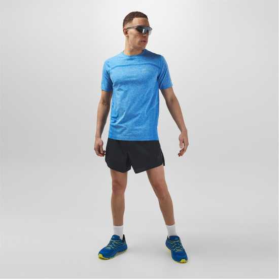 Karrimor Мъжки Шорти За Бягане Xlite Mens Running Short Sleeve Top Син Марл Мъжки дрехи за бягане