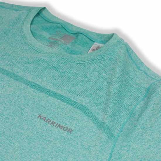 Karrimor Мъжки Шорти За Бягане Xlite Mens Running Short Sleeve Top Mint Marl Мъжки дрехи за бягане