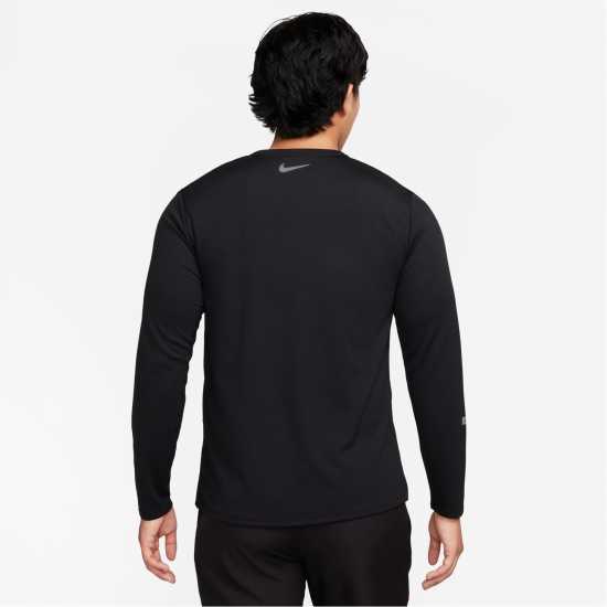 Nike Miler Flash Men's Dri-FIT UV Long-Sleeve Running Top Black Мъжки ризи