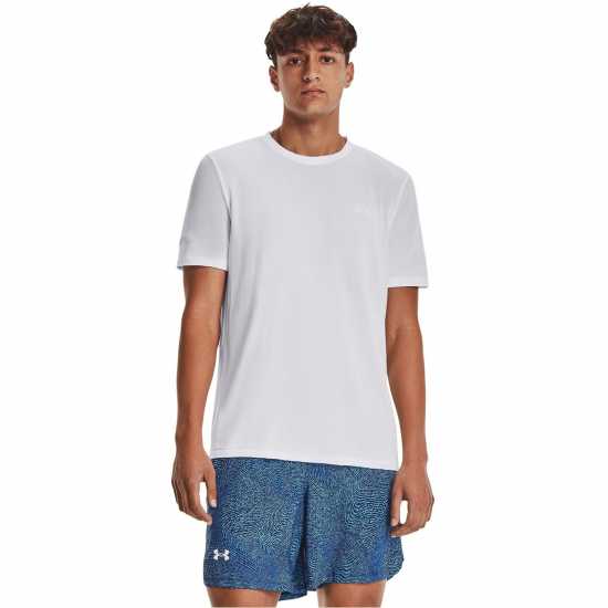 Under Armour Men's Seamless Stride Short-Sleeve Performance Top White Under Armour Men's Seamless Stride Short-Sleeve Performance Top White