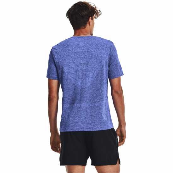 Under Armour Seamless Stride Tee Blue Мъжки дрехи за бягане