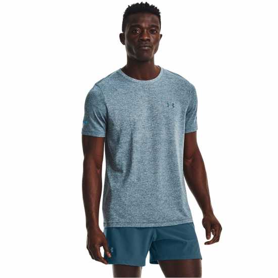 Under Armour Seamless Stride Tee Синьо Мъжки дрехи за бягане