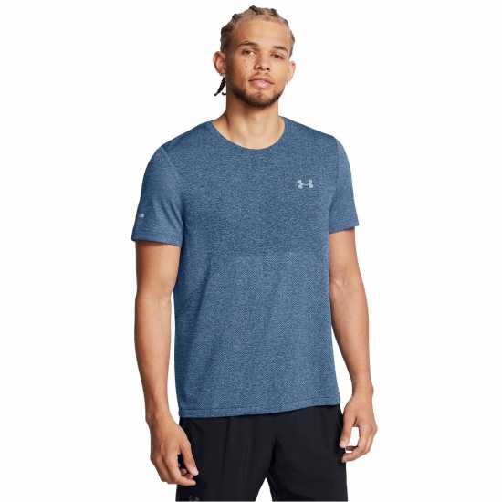 Under Armour Seamless Stride Tee Синьо Мъжки дрехи за бягане