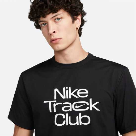 Nike Dri-FIT Hyverse Track Club Men's Short-Sleeve Running Top Black Мъжки ризи