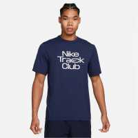 Nike Dri-FIT Hyverse Track Club Men's Short-Sleeve Running Top Navy Мъжки ризи