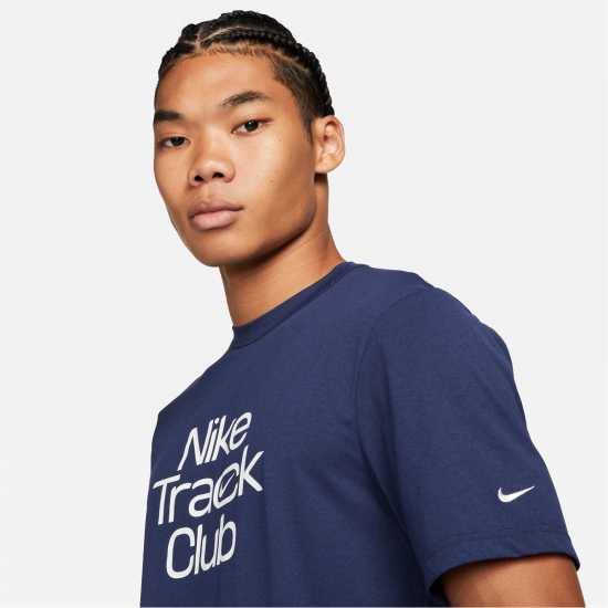 Nike Dri-FIT Hyverse Track Club Men's Short-Sleeve Running Top Navy Мъжки ризи