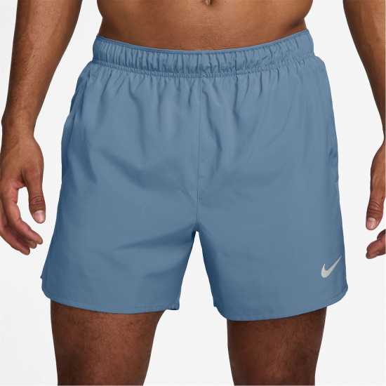 Nike Dri-Fit Challenger Men's 5 Brief-Lined Versatile Shorts Work Blue/Silv 