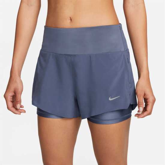 Nike Dri-FIT Swift Women's Mid-Rise 3 2-in-1 Running Shorts with Pockets  Дамски клинове за фитнес
