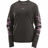 Salomon Shakeout Core Graphic Ls Running Tee Womens  