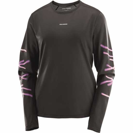 Salomon Shakeout Core Graphic Ls Running Tee Womens  