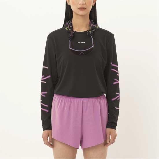 Salomon Shakeout Core Graphic Ls Running Tee Womens  