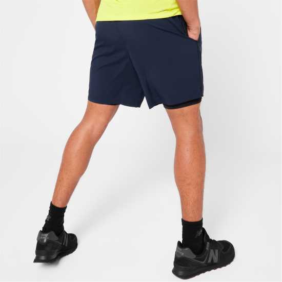 New Balance Мъжки Шорти За Бягане Balance 2 In 1 7 Inch Running Shorts Mens Navy - Мъжко облекло за едри хора